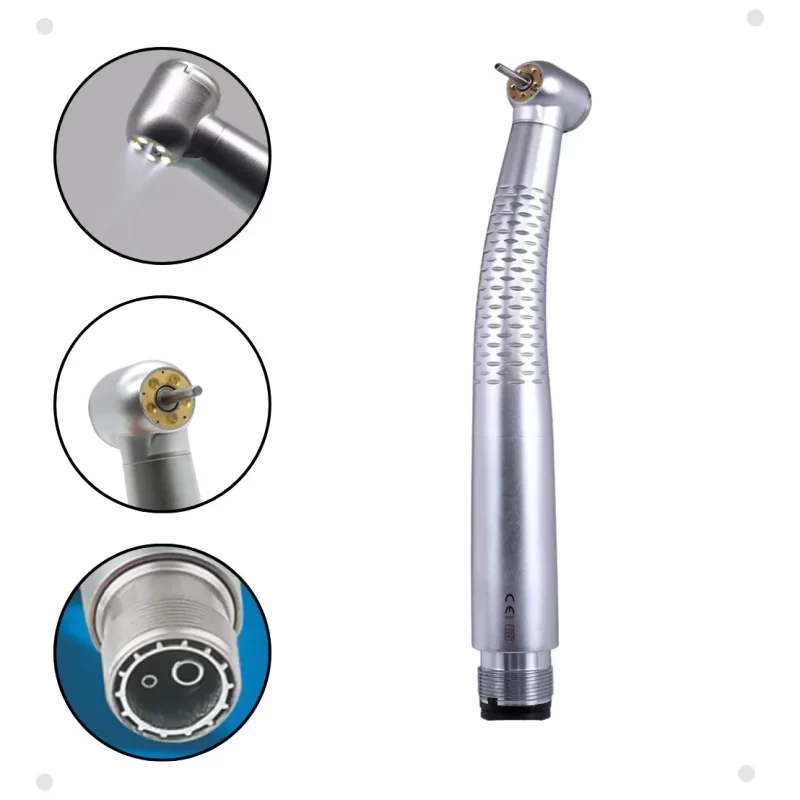 Caneta de Alta Rotação com 5 LEDs e Push Button Rolamento Cerâmico