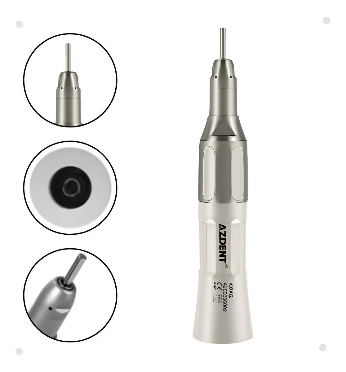 Peça Reta Odontológica Baixa Rotação Azdent Prateado